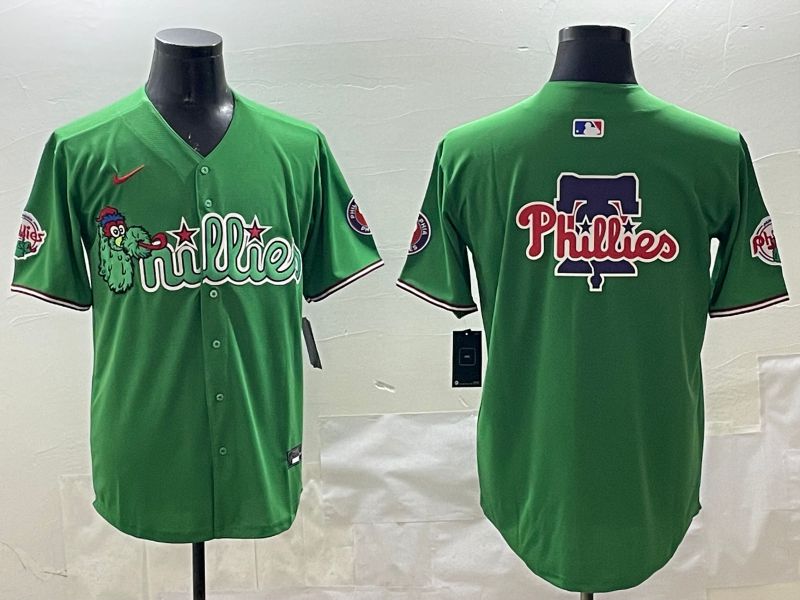 Men Philadelphia Phillies Blank Green Joint Name 2025 Nike MLB Jersey style 5